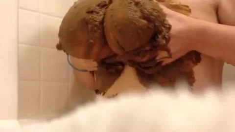 Allura Smearing my shit on my boobs 9 99 FemScat