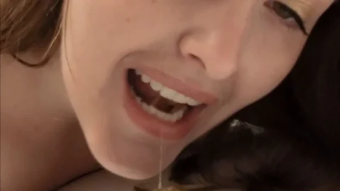 Brunette in blue lingerie gets up close and dirty